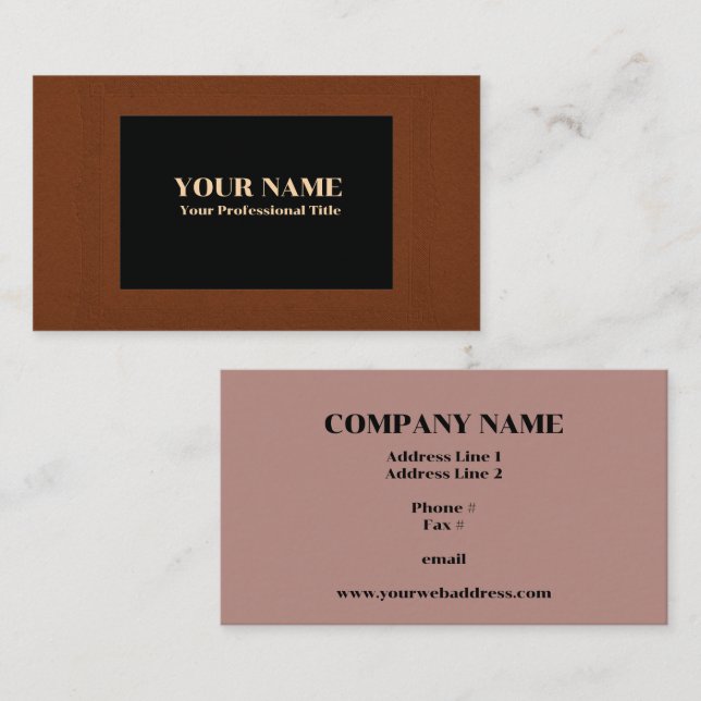 Russet Frame Black Centre Generic Adaptable Business Card (Front/Back)