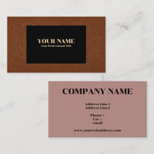 Russet Frame Black Centre Gold Dust Flecks Business Card