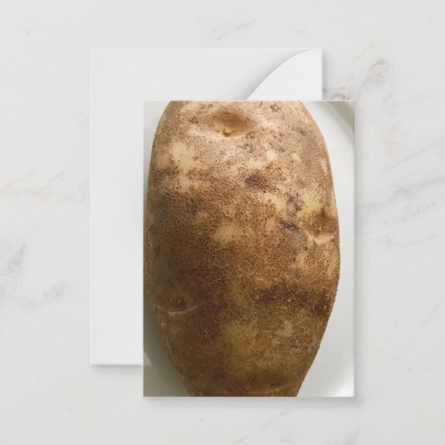 Russet Potato on White Plate Photograph Card (Front)