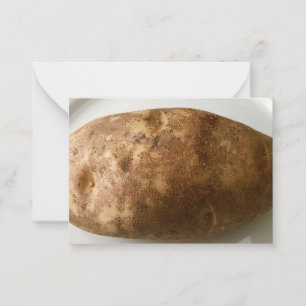 Russet Potato on White Plate Photograph Card