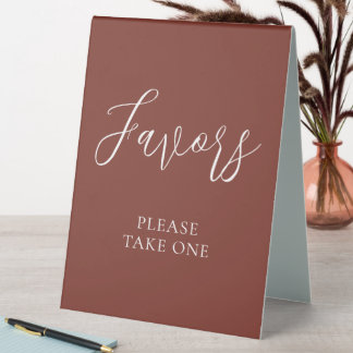 Russet Red and White Modern Script Wedding Favours