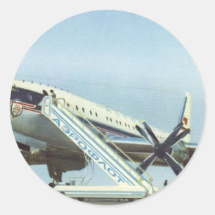 RUSSIA Aeroflot Tu 114 AIRLINER Classic Round Sticker