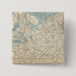 Russia and Poland Atlas Map 15 Cm Square Badge