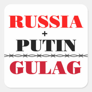 Russia and Putin Square Sticker