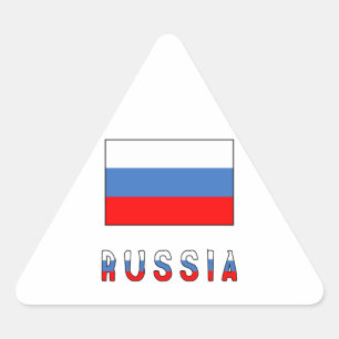 Russia and Russian Flag Triangle Sticker