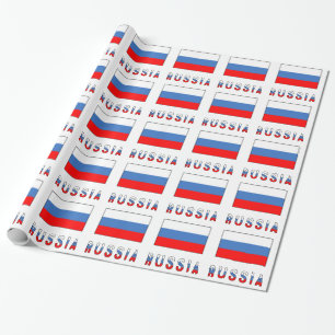 Russia and Russian Flag Wrapping Paper