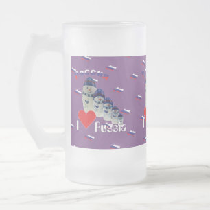 Russia - Babuschka - Matrjoschka Tasse Frosted Glass Beer Mug