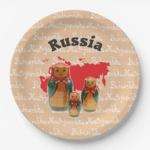 Russia - Babuschka - Matrjoschka Teller Paper Plate