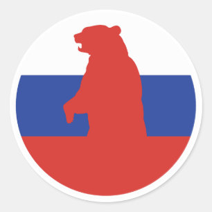 Russia Bear Russian National Animal Flag Classic Round Sticker