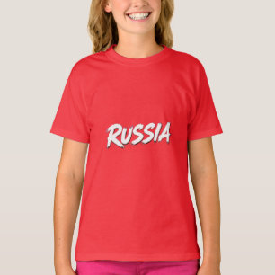 Russia Brush Flag Typography Design T-Shirt