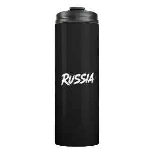 Russia Brush Flag Typography Design Thermal Tumbler