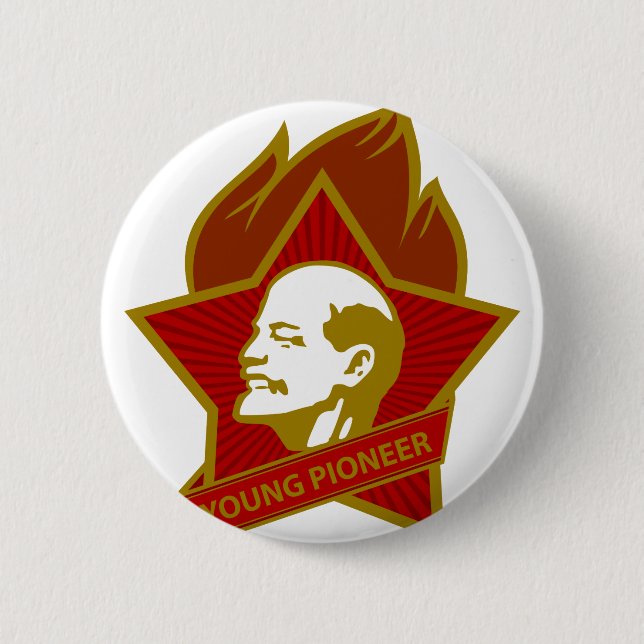 Russia CCCP USSR Young Pioneer 6 Cm Round Badge (Front)