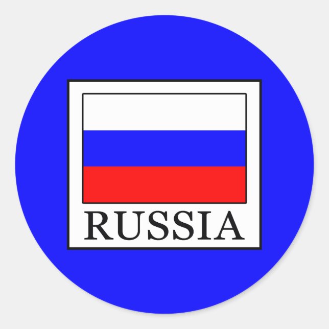Russia Classic Round Sticker (Front)