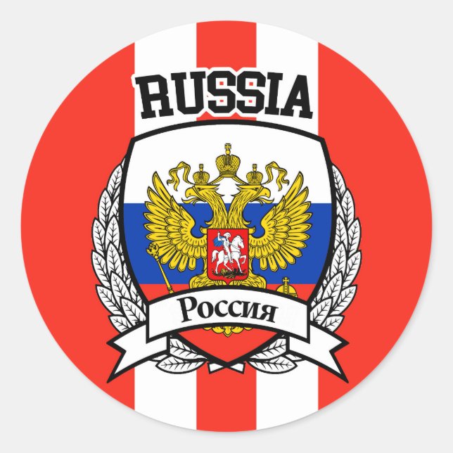 Russia Classic Round Sticker (Front)