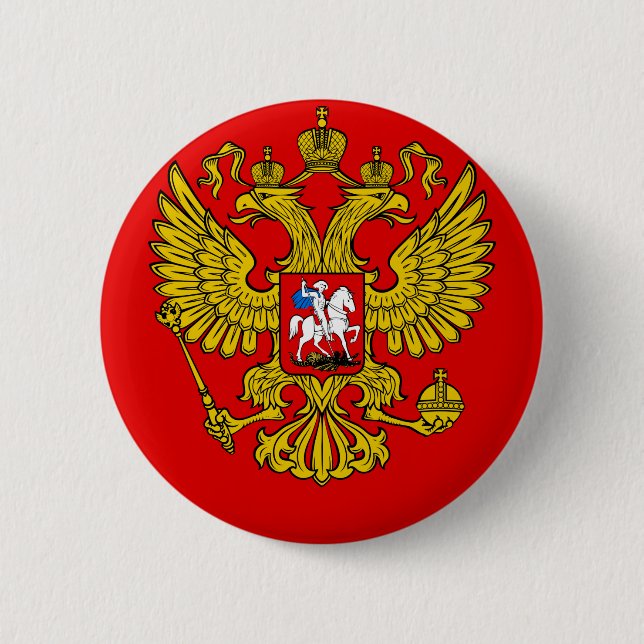 Russia Coat of Arms 6 Cm Round Badge (Front)