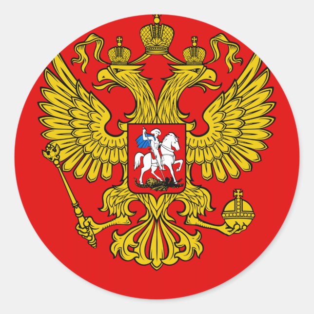 Russia Coat of Arms Classic Round Sticker (Front)