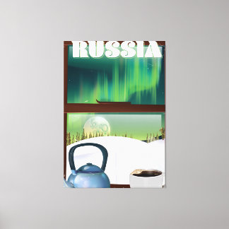 Russia Cosy Hut in the snow Canvas Print