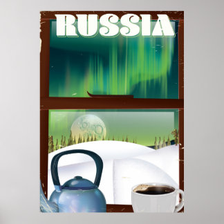 Russia Cosy Hut in the snow Poster