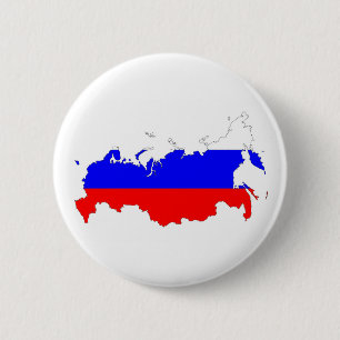 russia country flag map shape symbol 6 cm round badge