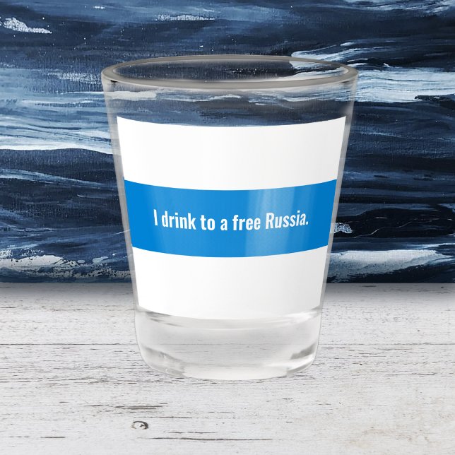 Russia Democratic English - White Blue White Flag Shot Glass (Creator Uploaded)