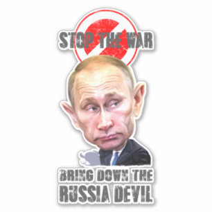 Russia Devil   8"x 8"  Sticker