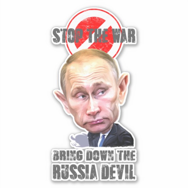Russia Devil | 8"x 8"  Sticker (Front)
