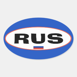 Russia Euro-style Oval Sticker