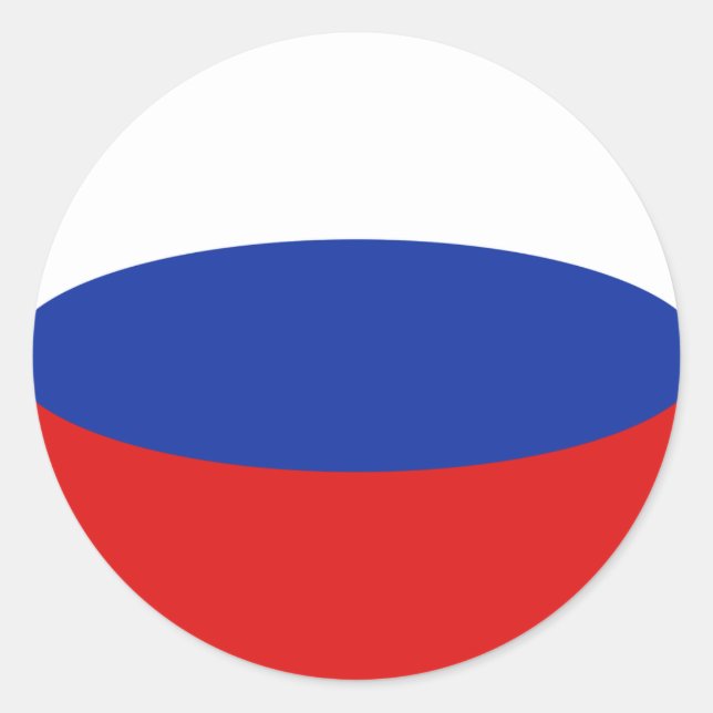 Russia Fisheye Flag Sticker (Front)