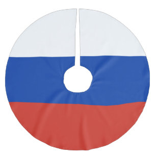 Russia flag brushed polyester tree skirt
