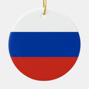 Russia flag ceramic tree decoration
