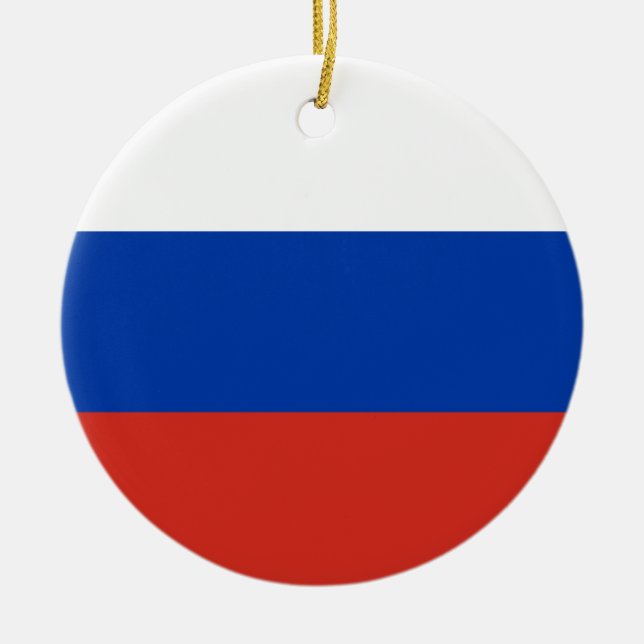 Russia flag ceramic tree decoration (Front)