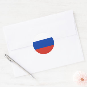 Russia flag classic round sticker