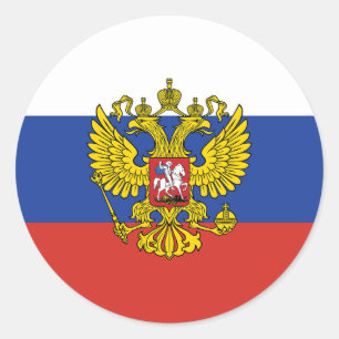 Russia Flag Classic Round Sticker