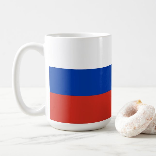 Russia flag coffee mug (With Donut)