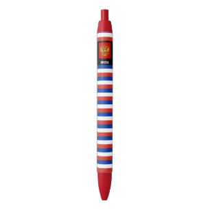 Russia Flag Cute Patriotic Black Ink Pen