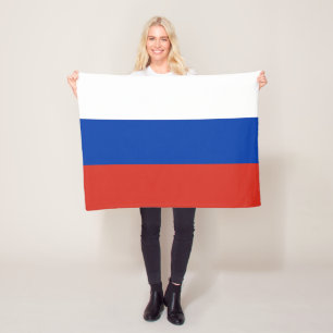 Russia Flag Fleece Blanket