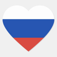 Russia Flag Heart Sticker