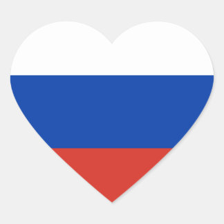 Russia Flag Heart Sticker