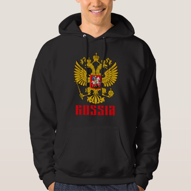 Russia Flag Imperial Eagle Russian Orthodox Hoodie (Front)