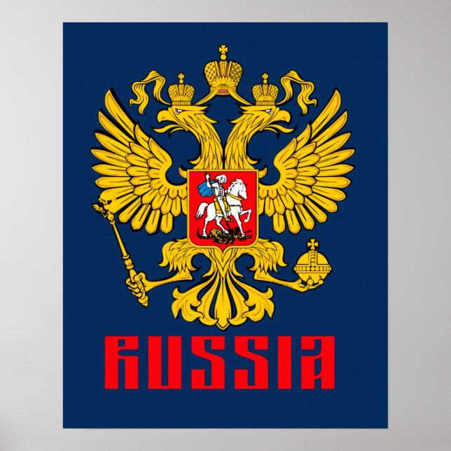 Russia Flag Imperial Eagle Russian Orthodox Poster (Front)