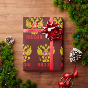 Russia Flag Imperial Eagle Russian Orthodox Wrapping Paper