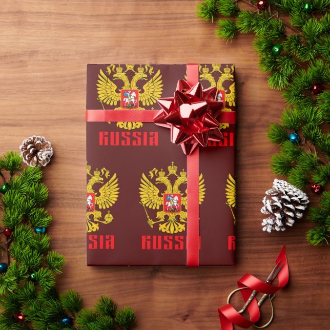 Russia Flag Imperial Eagle Russian Orthodox Wrapping Paper (Holiday Gift)