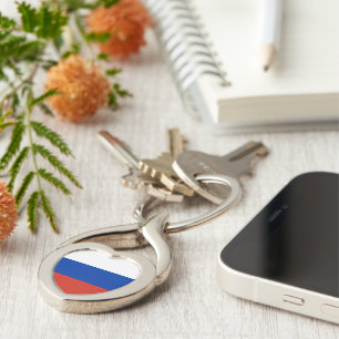 Russia flag key ring