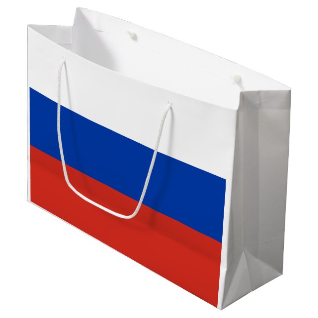 Russia Flag Large Gift Bag (Front Angled)