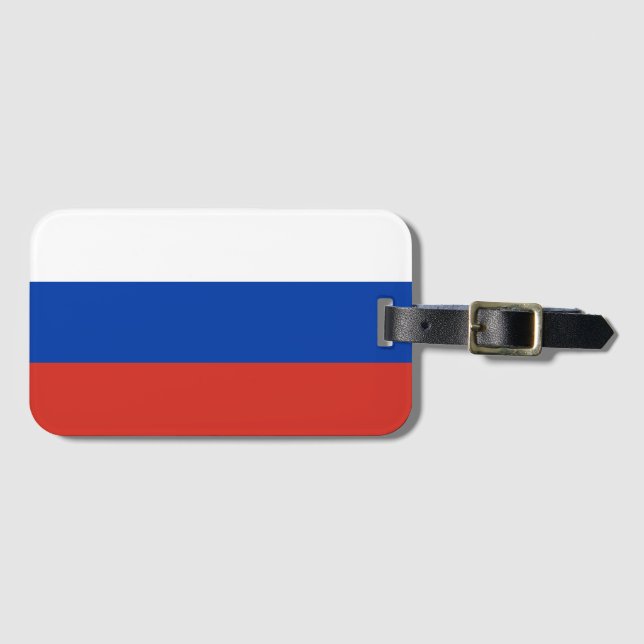 Russia Flag Luggage Tag (Front Horizontal)