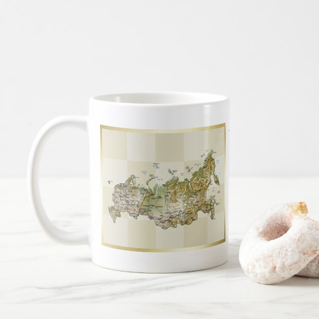 Russia Flag + Map Mug (With Donut)