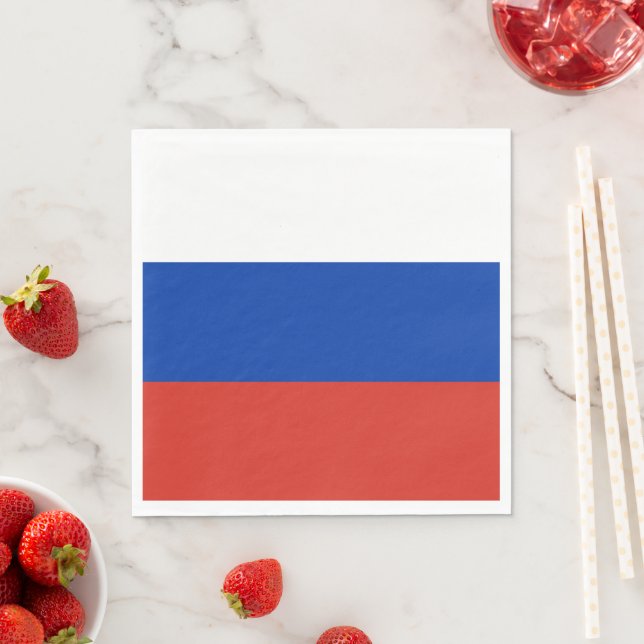 Russia flag napkin (Insitu)