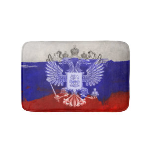 Russia Flag Paint Grunge Design Bath Mat