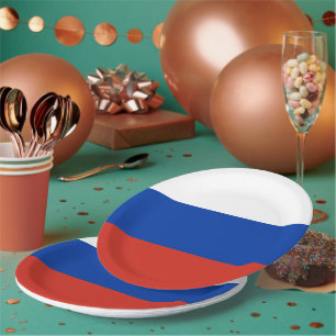 Russia flag paper plate