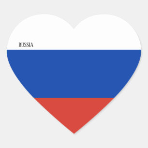 Russia Flag Patriotic Heart Sticker